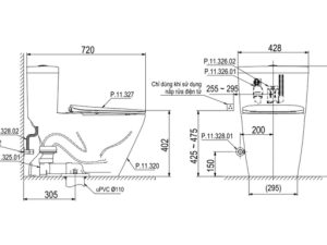 Bồn Cầu Liền Khối P.11.320 1 P.11.320a