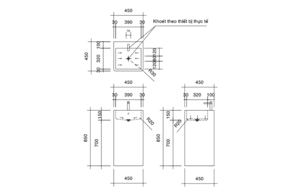 Chậu Rửa Đặt Sàn P.27.350 4 Chậu rửa đặt sàn P.27.350