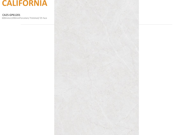 Gạch California CA25-GP61201 Porcelain Polished Tông Trắng Vân Đá