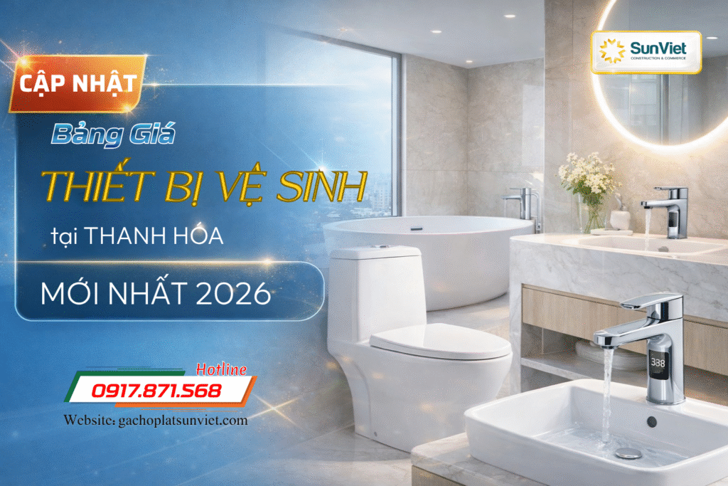 Bảng giá thiết bị vệ sinh Thanh Hóa – Cập nhật mới & cách chọn phù hợp